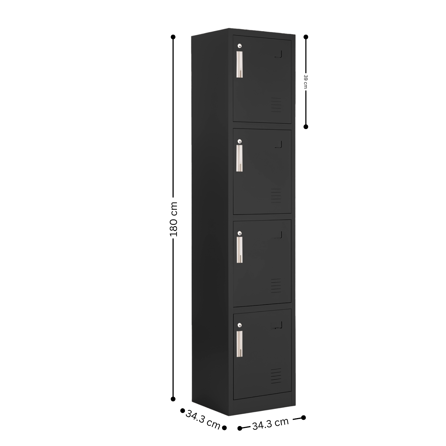 Locker Metálico de 4 Puertas con Llave | KOMFORT