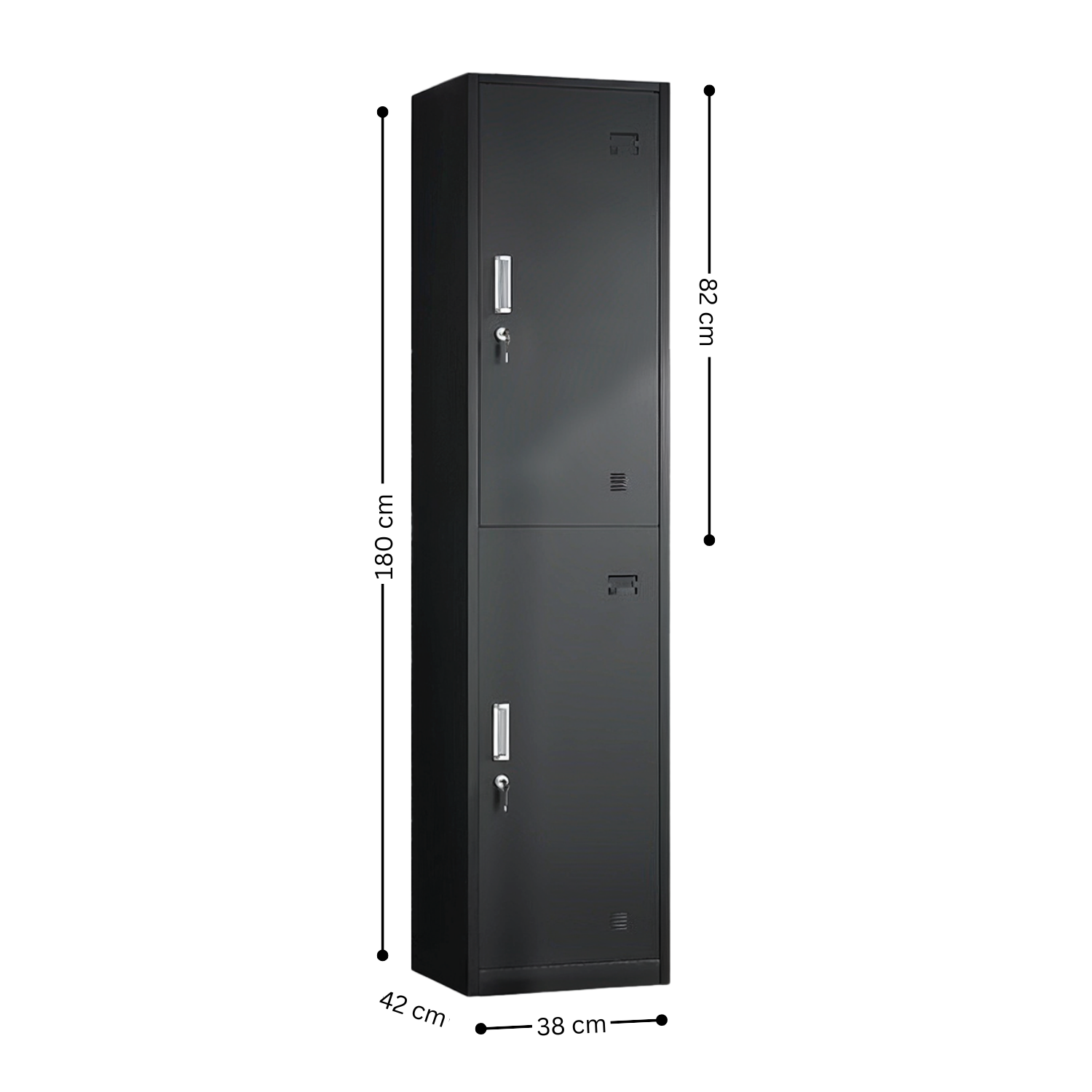Locker Metálico de 2 Puertas con Llave | KOMFORT
