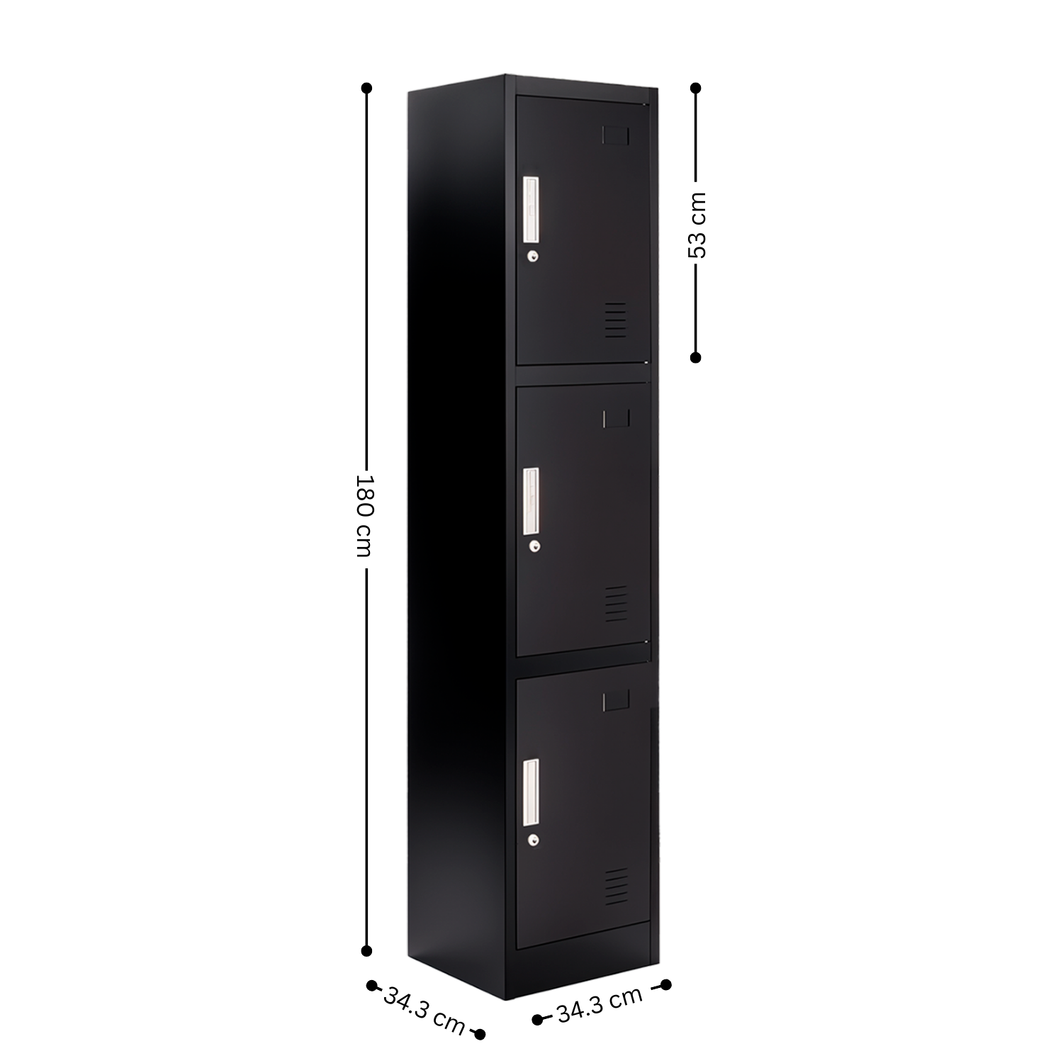 Locker Metálico de 3 Puertas con Llave | KOMFORT