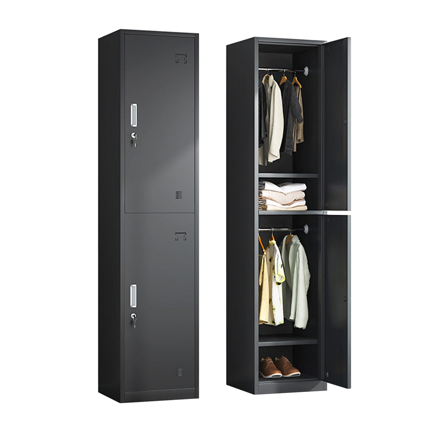 Locker Metálico de 2 Puertas con Llave | KOMFORT