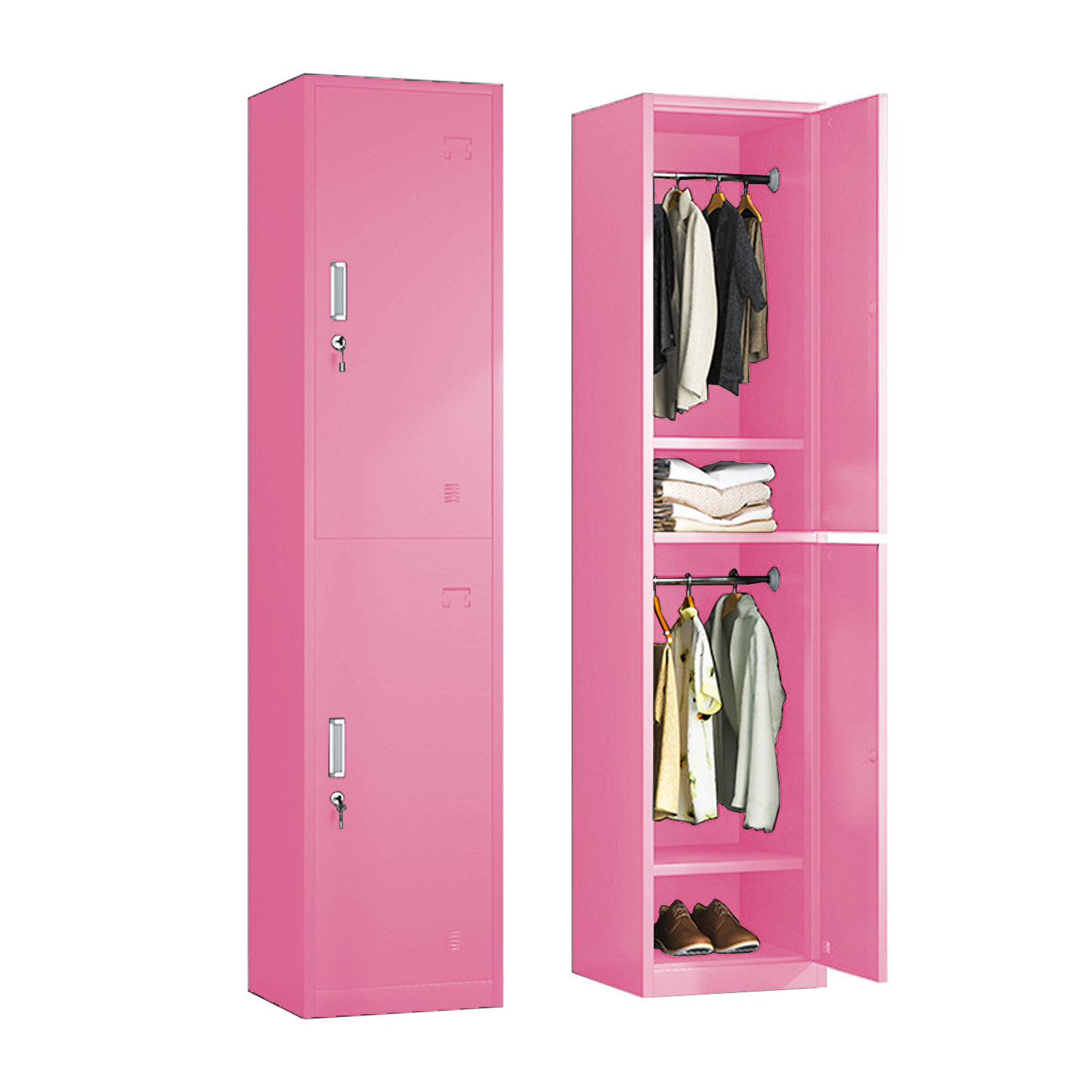 Locker Metálico de 2 Puertas con Llave | KOMFORT