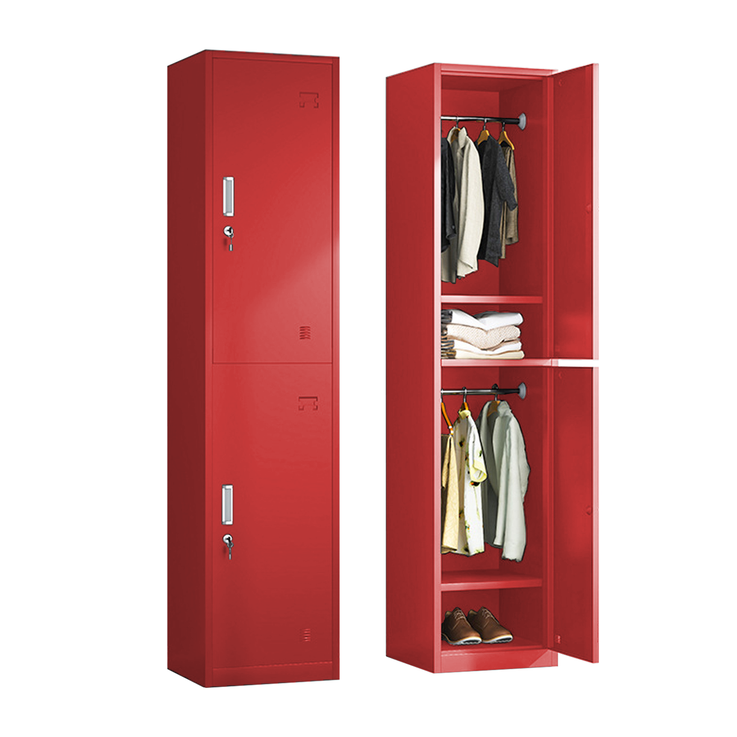 Locker Metálico de 2 Puertas con Llave | KOMFORT