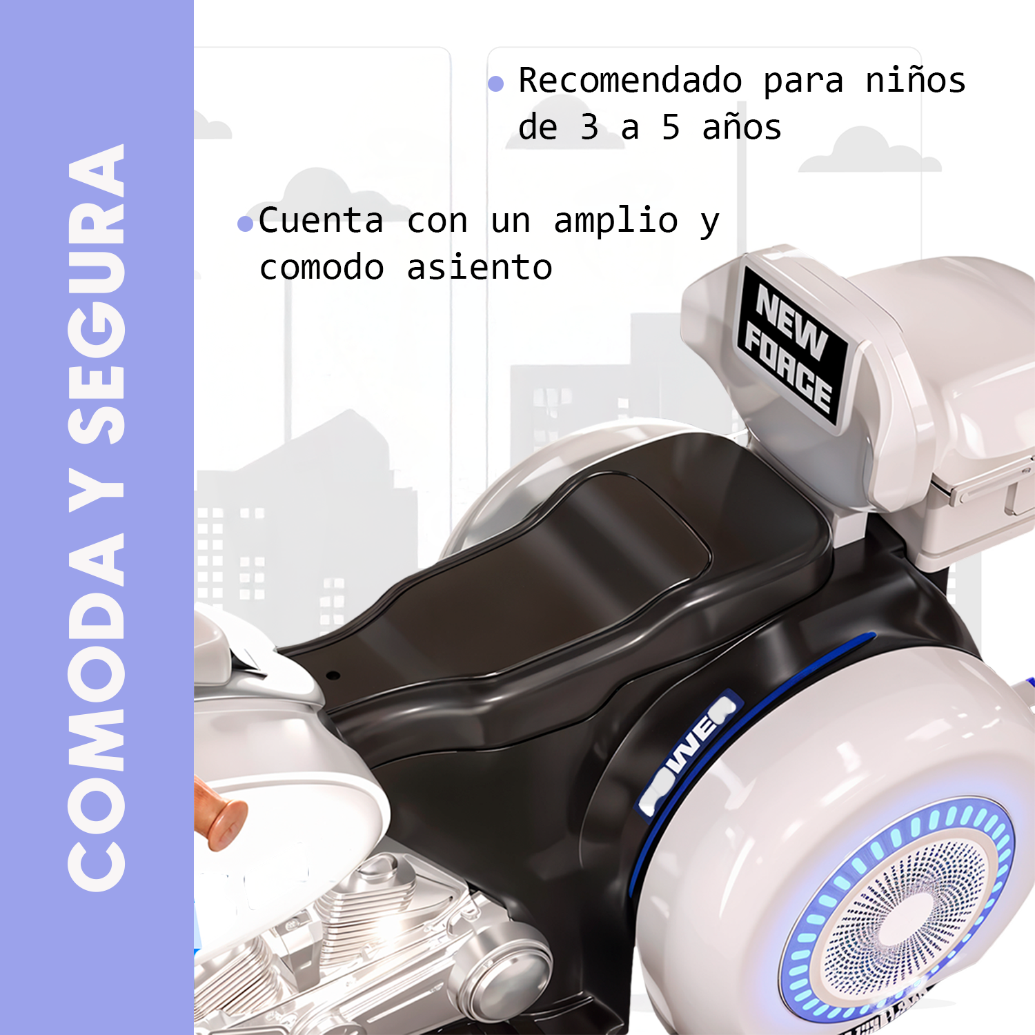 Moto Eléctrica Infantil Policía con Luces y Sonido | KOMFORT