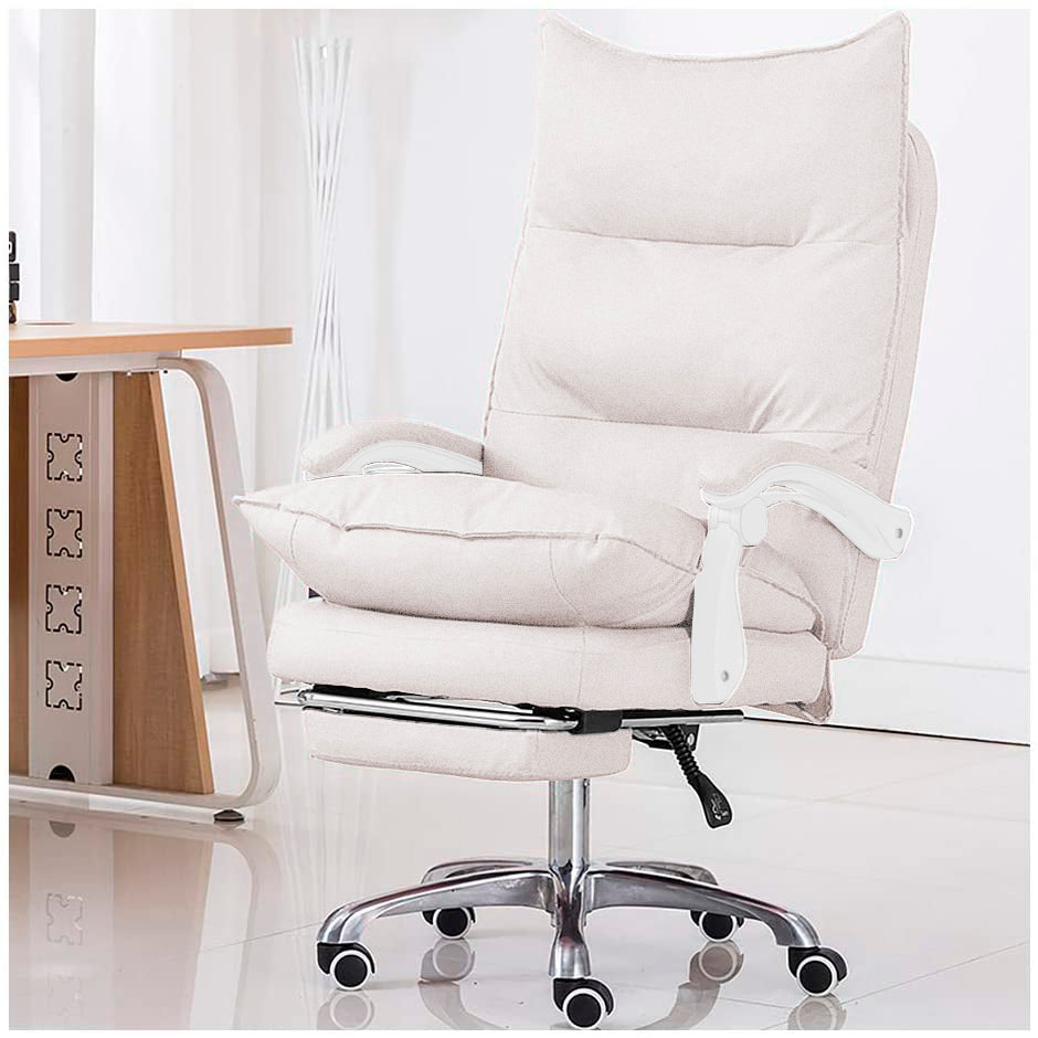 Silla Ejecutiva Reclinable con Reposapiés en Piel Sintética Nappa | KOMFORT