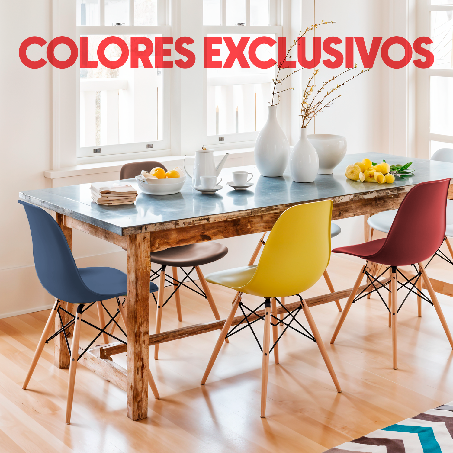 Set de 4 Sillas Comedor Eames KOMFORT