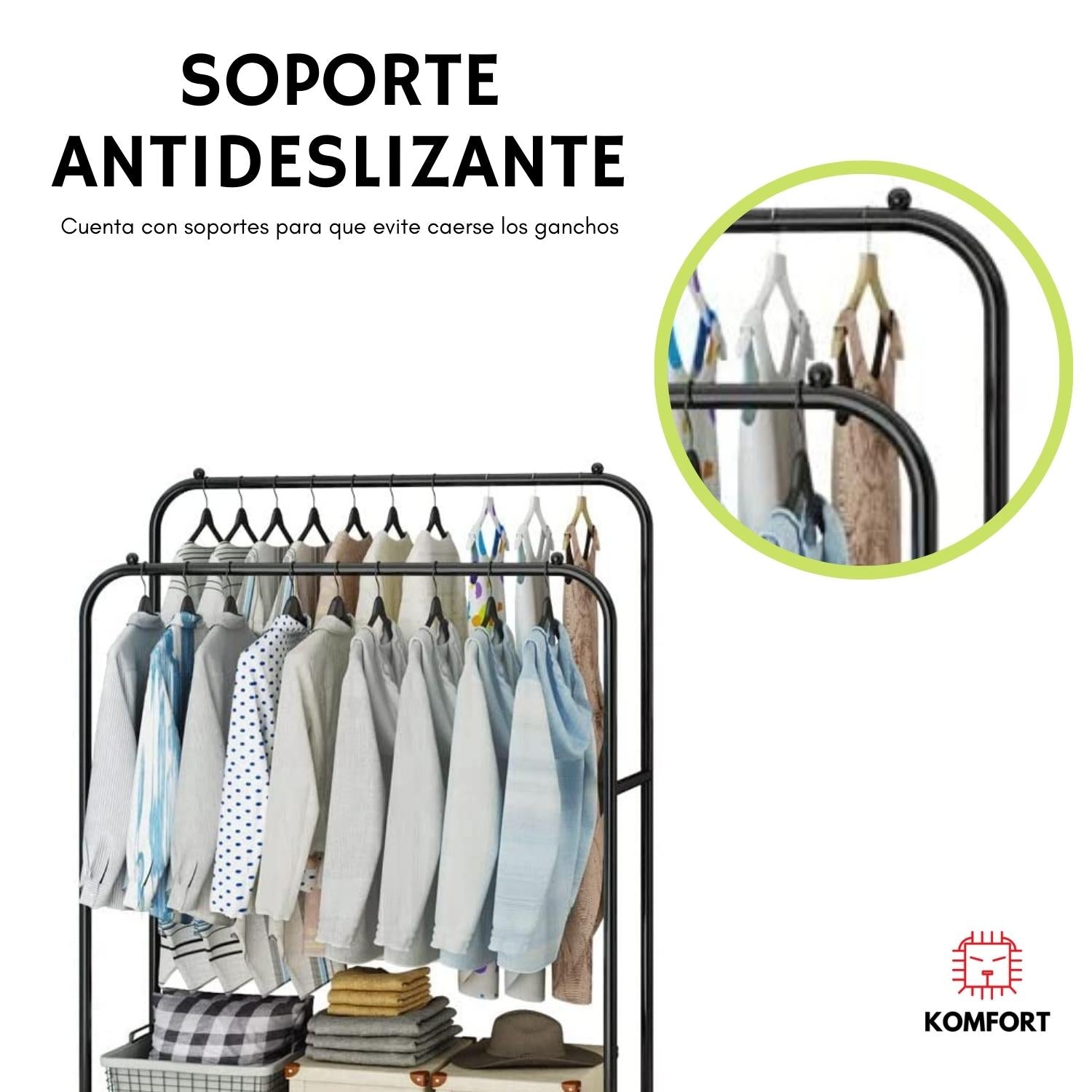 soporte antideslizante perchero doble