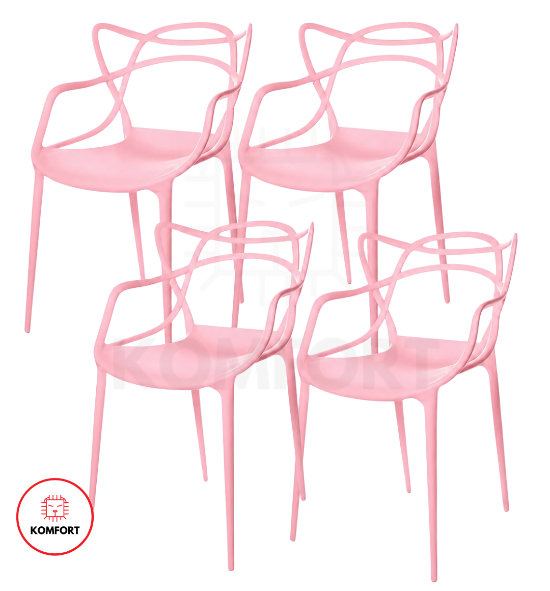 Set de 4 Sillas de Diseño Moderno para Interior y Exterior | KOMFORT