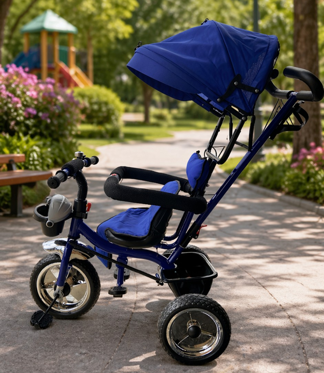 Triciclo Infantil Paseo 2 en 1 con Capota y Manija | KOMFORT