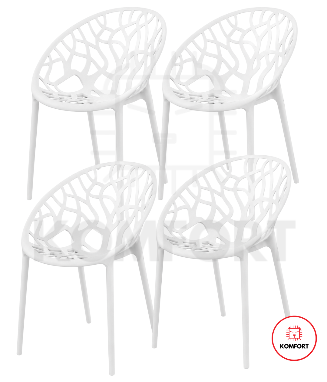 Set de 4 Sillas Modernas Diseño Árbol para Interior y Exterior | KOMFORT