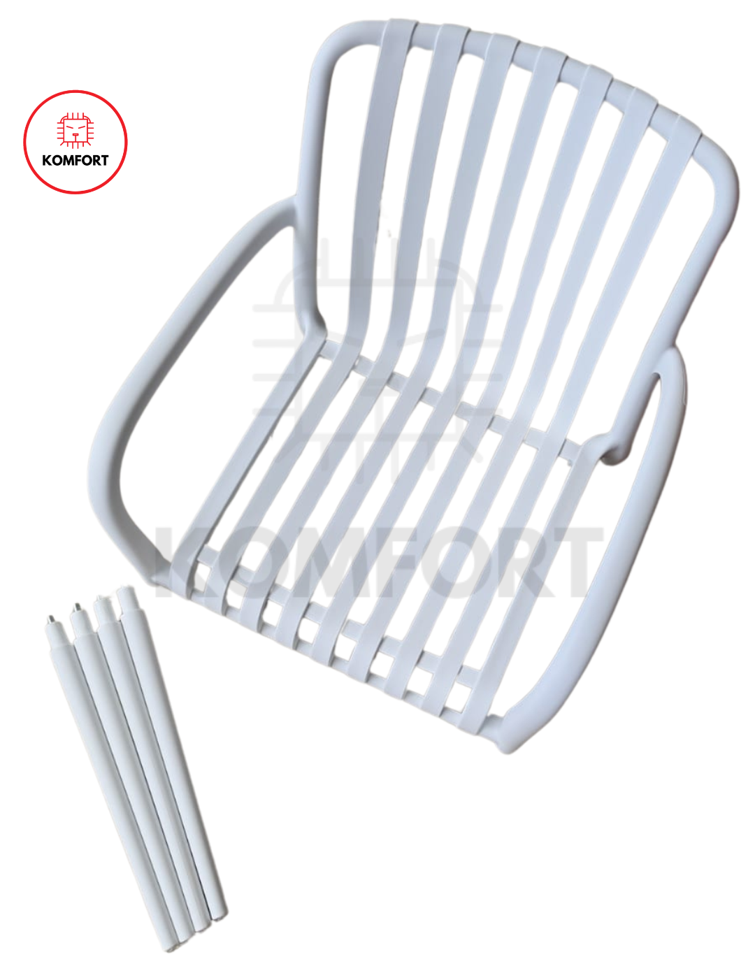 Set de 4 Sillas Modernas Apilables para Interior y Exterior | KOMFORT