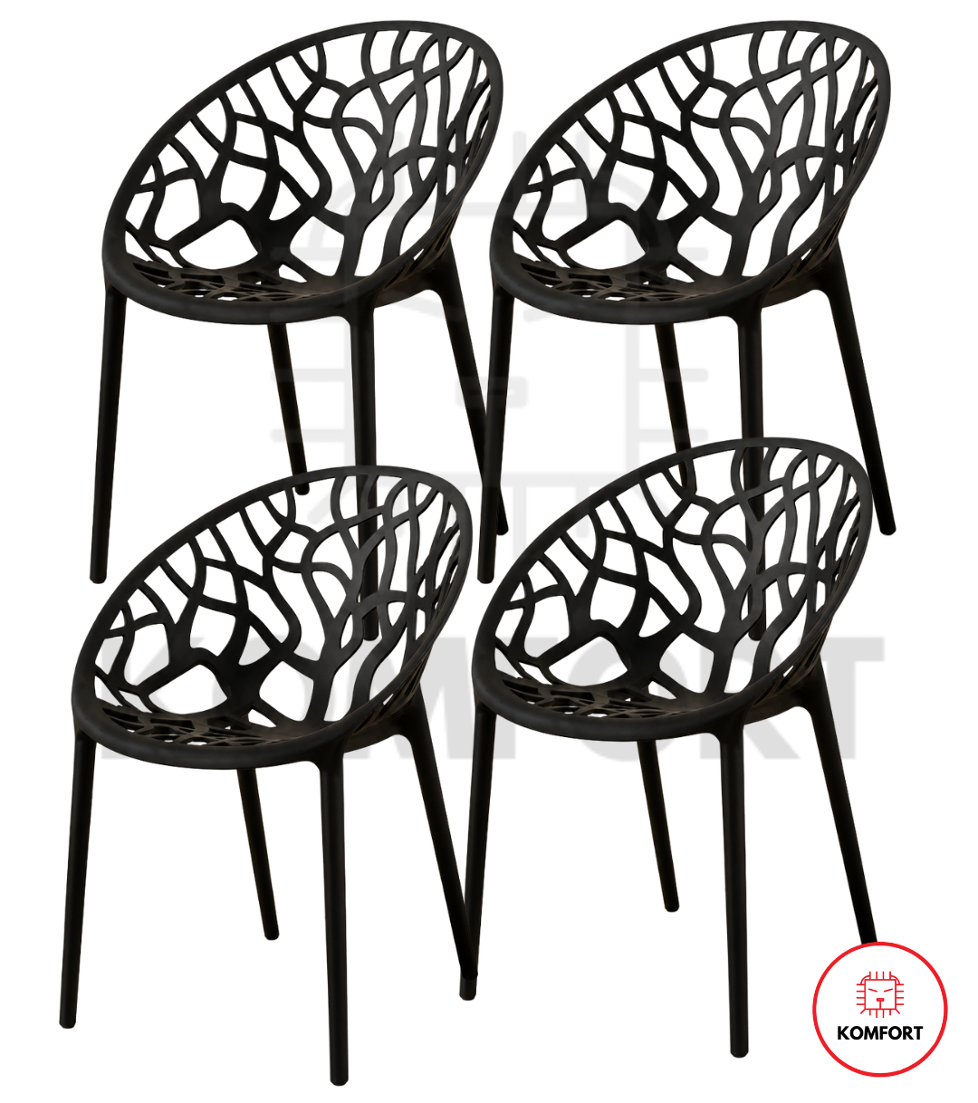 Set de 4 Sillas Modernas Diseño Árbol para Interior y Exterior | KOMFORT