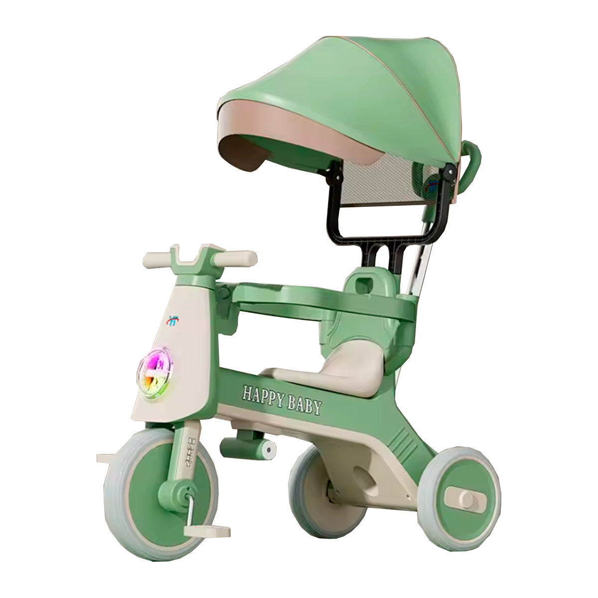 Triciclo Infantil con Parasol, Luces y Sonido Happy Baby | KOMFORT