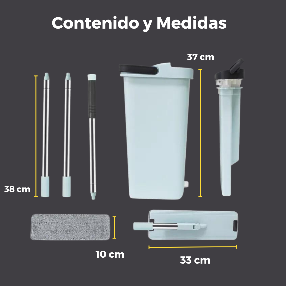Cubo de Fregona Multiusos con Mop de Microfibra | KOMFORT