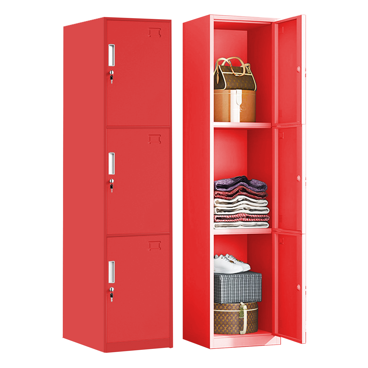 Locker Metálico de 3 Puertas con Llave | KOMFORT