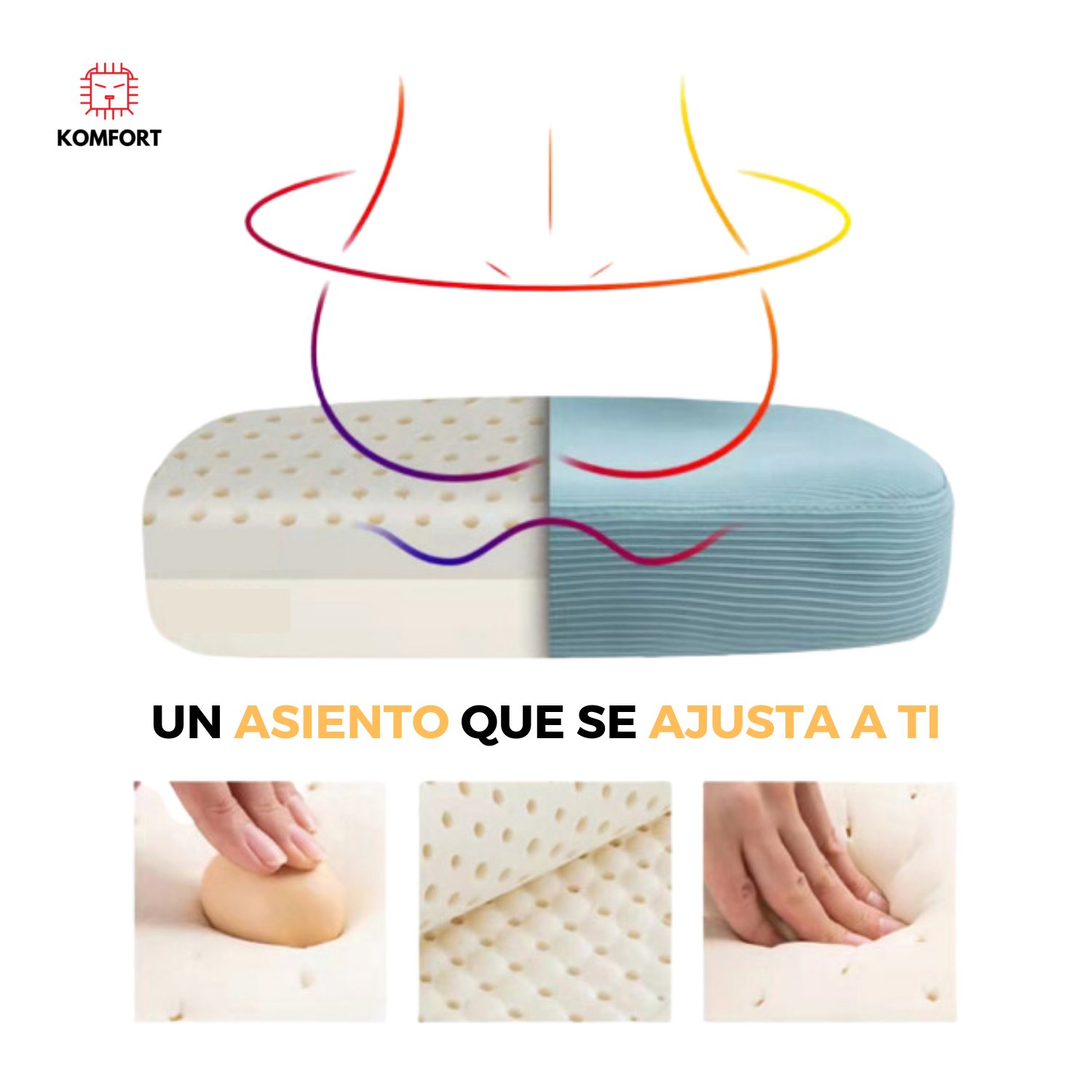 material del asiento de espuma de la silla ergonomica reclinable ajustable de la marca komfort modelo dg901