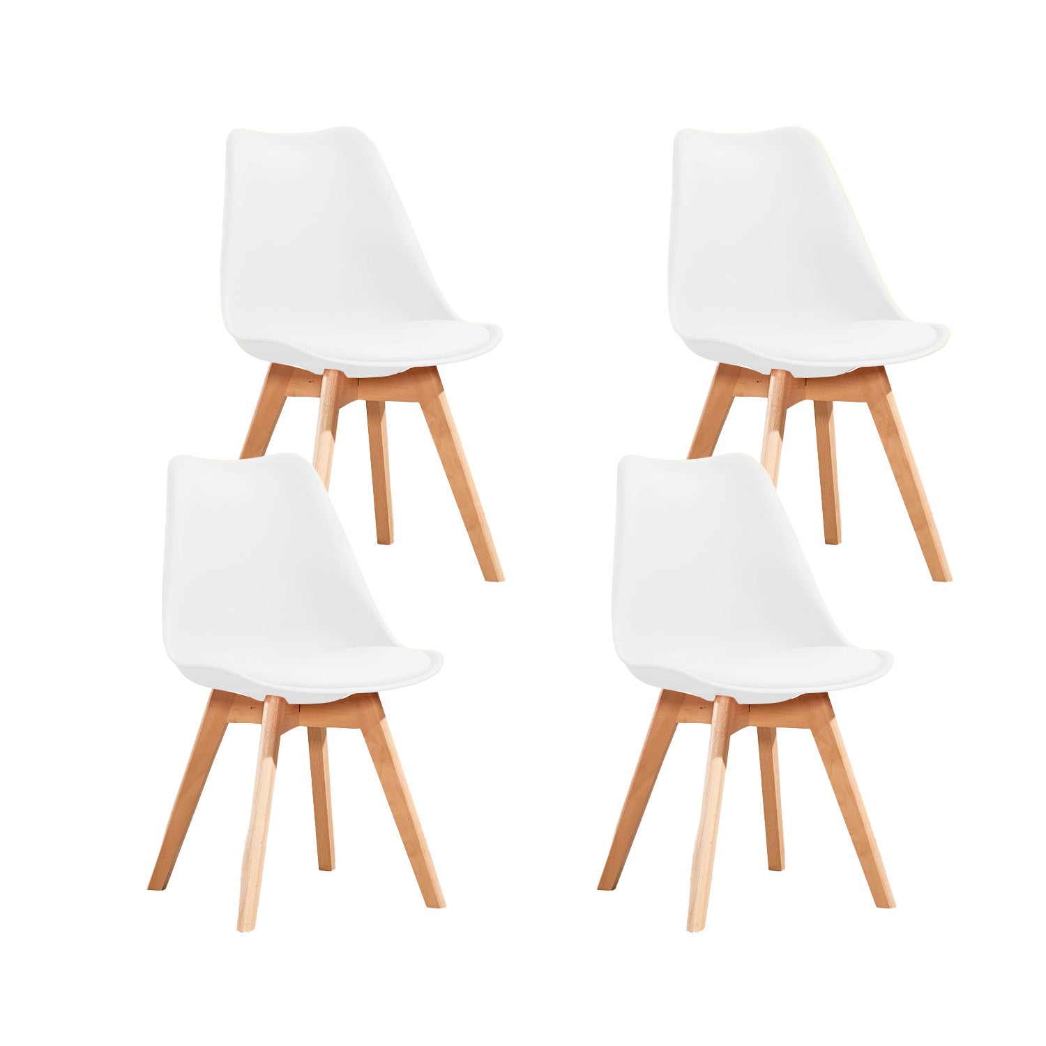 Set de 4 Sillas de Comedor Minimalista Eames Komfort Blanco